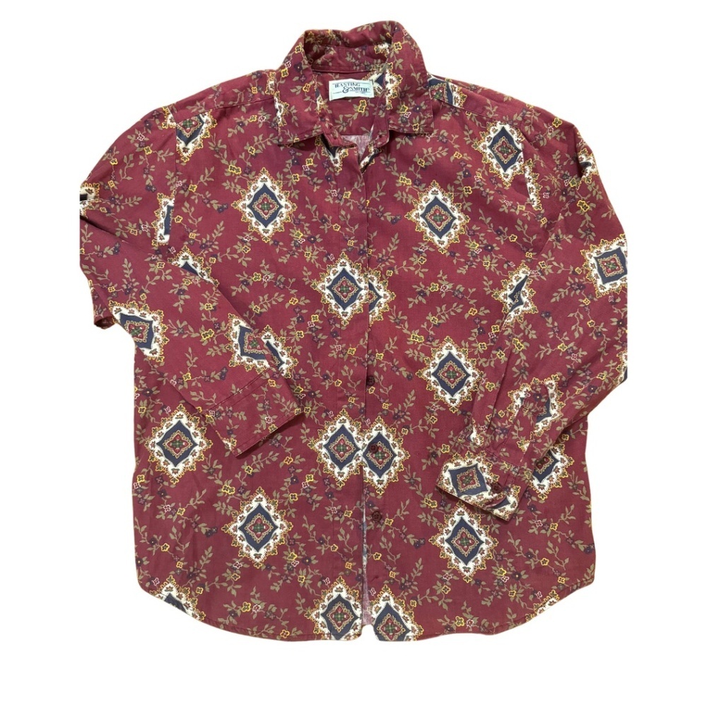 Vintage Western Paisley Floral Button Down